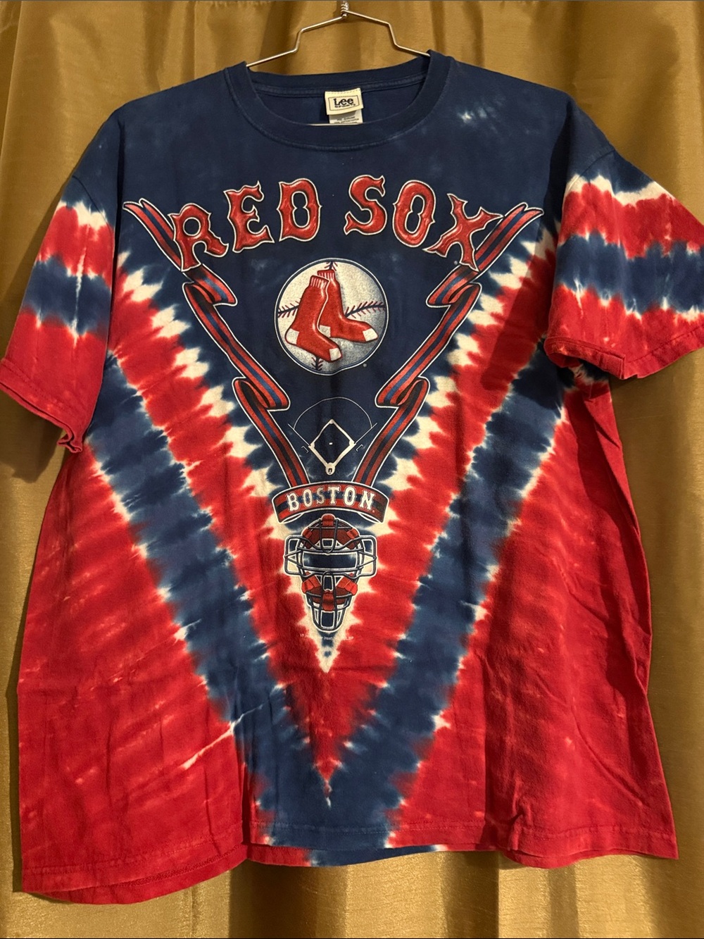 Vintage 90’s Lee Boston Red Sox Tie-Dye Tee - Red & Blue